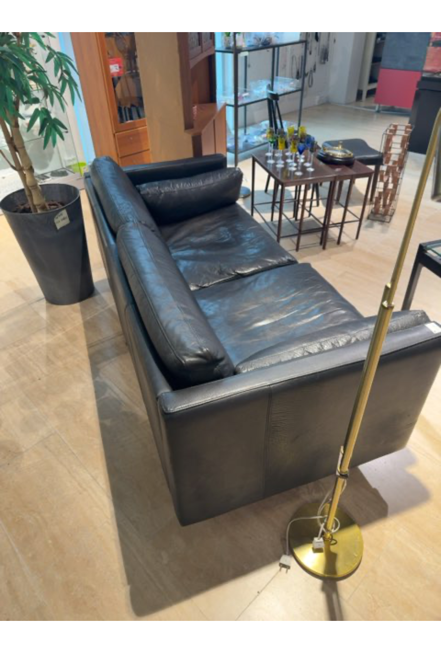 Sofa i sort læder